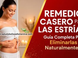 Mujer aplicando remedio casero para eliminar estrías naturalmente