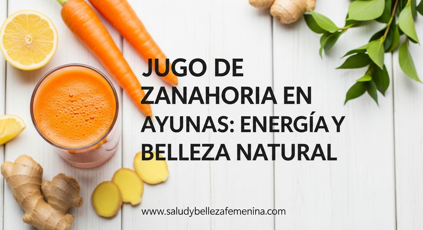 Vaso de jugo de zanahoria con ingredientes frescos sobre una mesa de desayuno