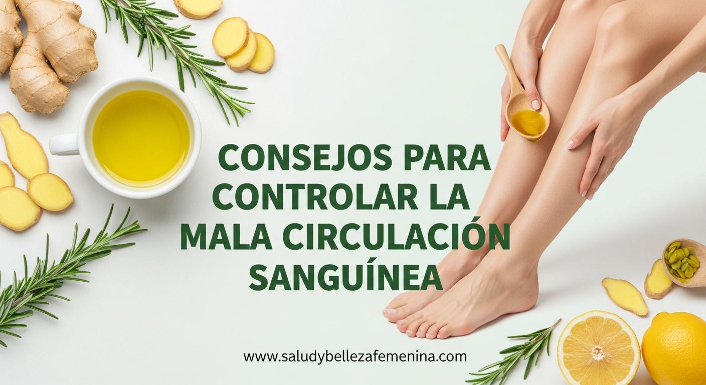 Mujer aplicando masaje natural en piernas para mejorar la circulación
