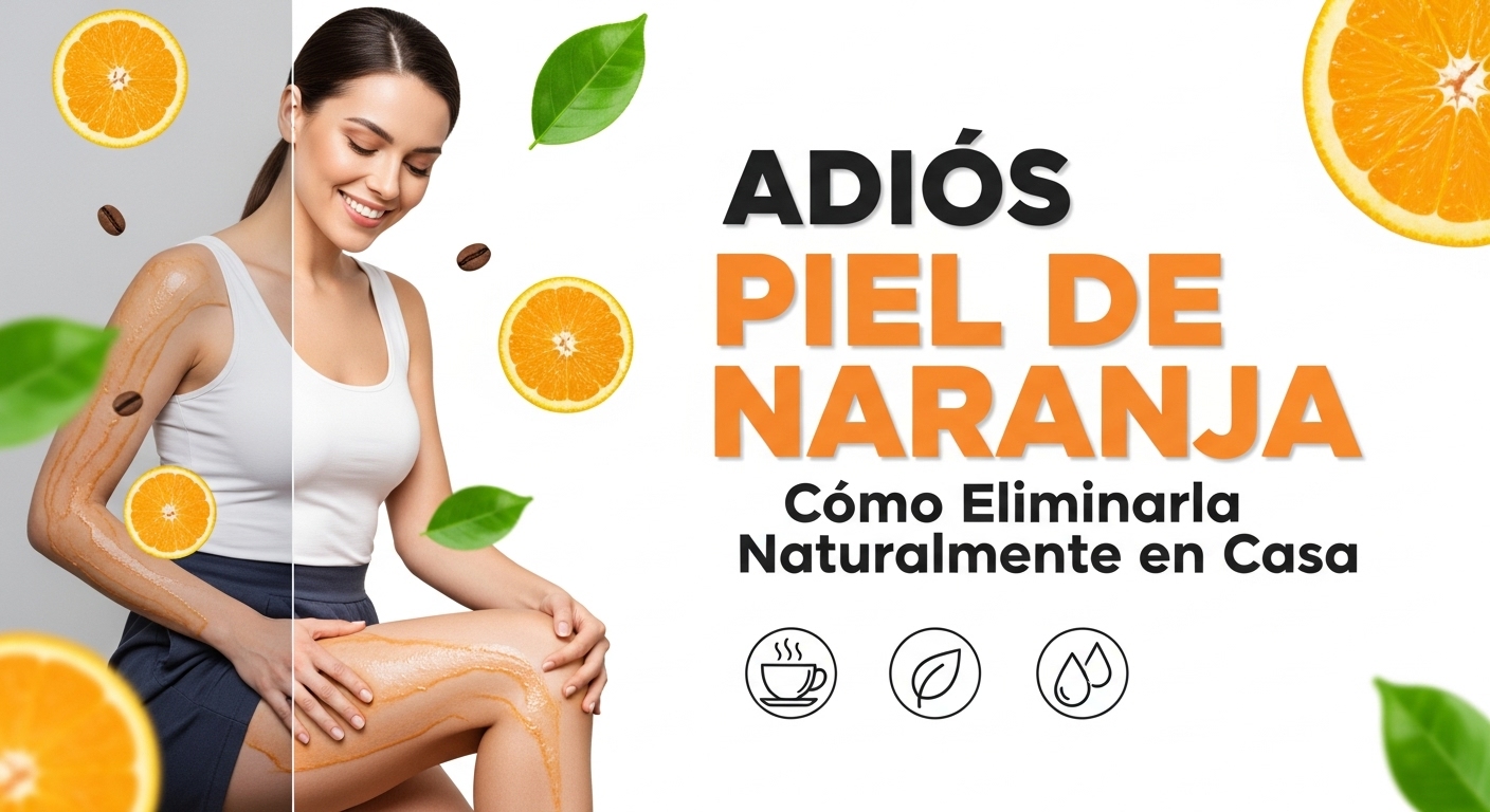 Mujer joven mostrando piel suave después de eliminar la celulitis con remedios caseros naturales